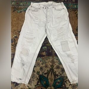 Magnolia Pearl white miner jeans